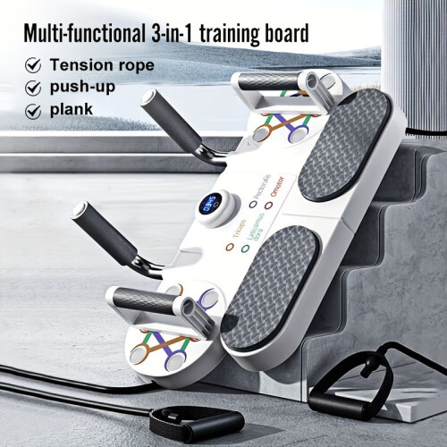 Push-Up Bar with Bands & Timer 2