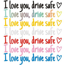 I Love You Drive Safe Mirror Sticker – Car Window, Rearview, Bumper Decal, Vinyl Automotive Decor (Compatible with All Smooth Surfaces)