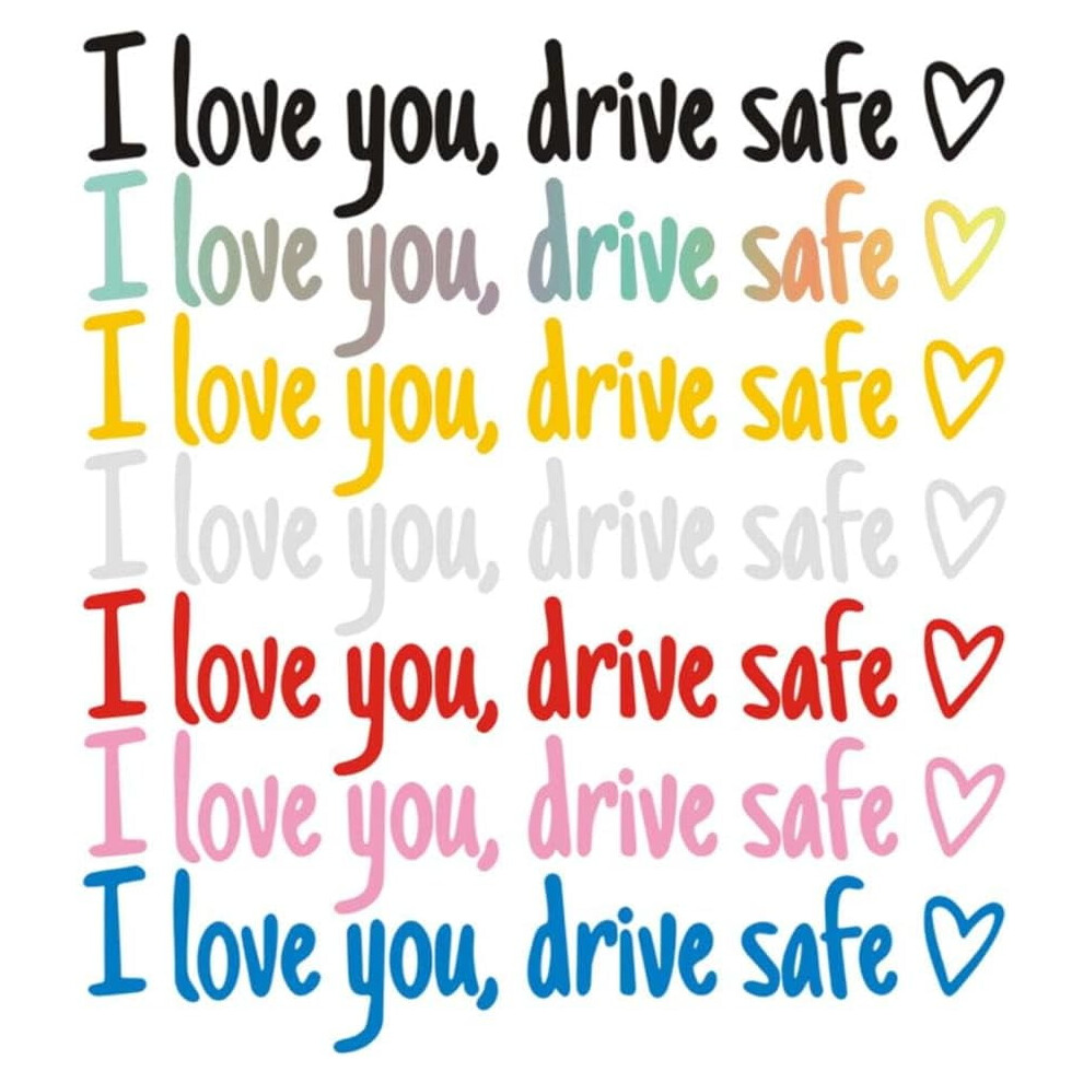 I Love You Drive Safe Mirror Sticker Â Car Window, Rearview, Bumper Decal, Vinyl Automotive Decor (Compatible With All Smooth Surfaces) 9485826749028