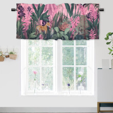 Leopard Kitchen Valance Curtain Rod Pocket 54x18 in Pink