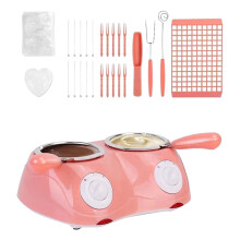 Mini Chocolate Melting Pot Kit with DIY Accessories for Candy, Cheese, Milk – Compatible with Air Fryer & Oven; XL Silicone Baking Mat & Pans Set