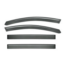 4pcs Sun Rain Wind Deflectors Door Window Visors Outside Mount Channel Style Dark Smoke Tint for Nissan for Pathfinder 2005-2012