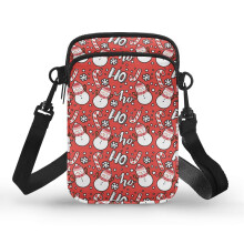 Weihnachts-Schneemann- und Zuckerstangen-Damen-Schultertasche aus Polyester mit Reißverschluss, Umhängetasche für den täglichen Gebrauch im Freien