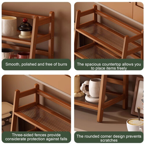 2-Tier Wooden Shelf Organizer for Kitchen Bathroom Office 2