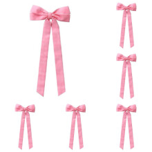 12Pcs Velvet Bow Decorations, Pink Ribbon Bows for Christmas Tree, Garland, Wreath, Candy Bags, DIY Crafts – Compatible with Rustic Decor