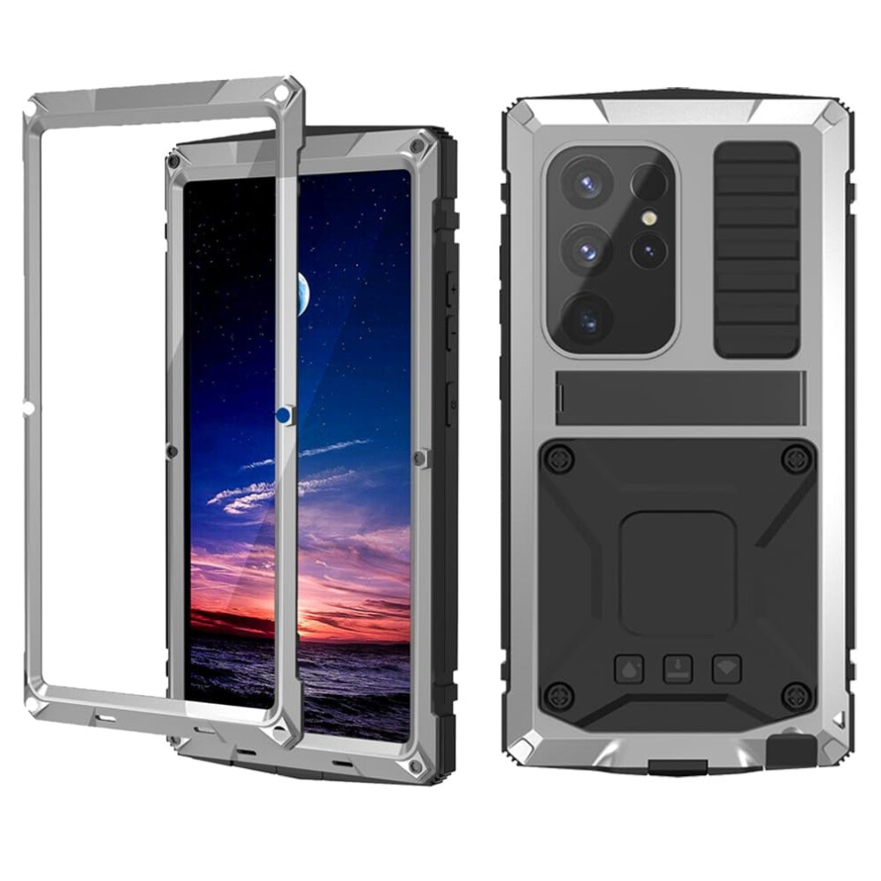 Metal Armor Case For Samsung S24 Ultra Rugged Black 962029095705