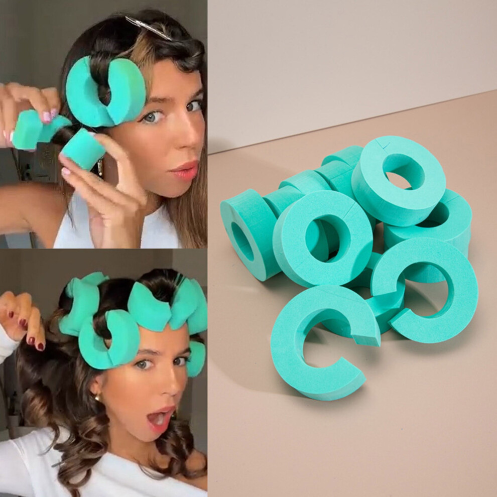 12 Foam Hair Roller Set Heatless Self Fastening Soft Curlers For Overnight Styling 12PCS
