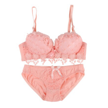 Women Underwear Lingerie Corset Push Up Bra Set Girl Floral Lace Underwear Set Underwire Brassiere Outfit