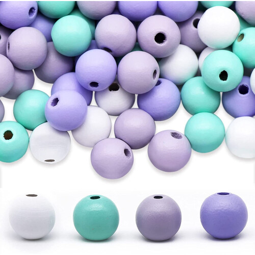Wooden Round Beads Large Hole 100 pcs