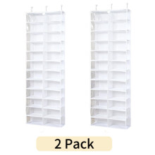 Clear Door Hanging Shoe Rack with 26 Pockets 63x22x6.3 in