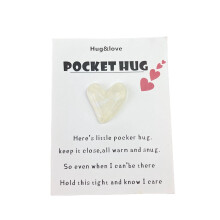 Cute Resin Floral Heart Pocket Hug Card – Mini Blessing Token, Love Keepsake, Friendship Gift & Good Luck Charm for Valentine's, Birthday or