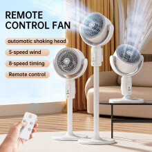 Liquidation d'été ! Ventilateur sur pied 2025, 5 vitesses, 3 en 1 (sur pied ou à poser), hauteur réglable, télécommande – Idéal pour la