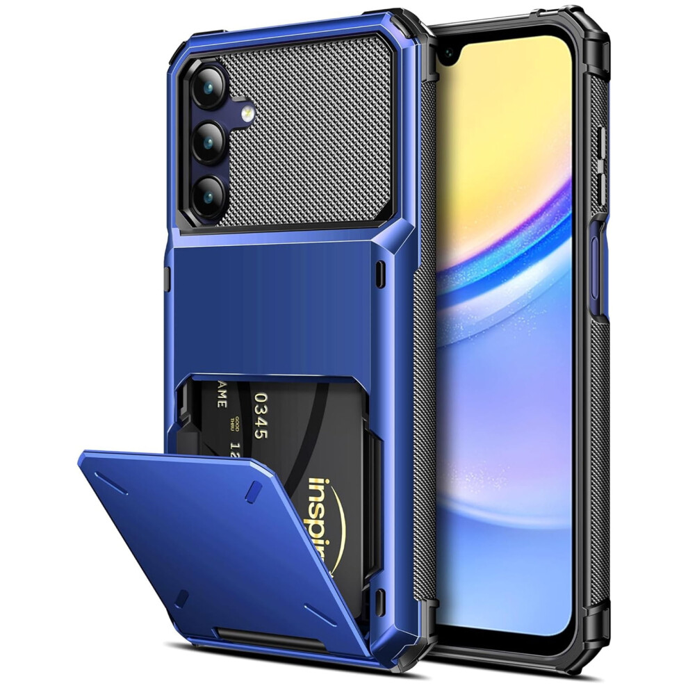 Wallet Case For Compatible With Samsung Galaxy A15 5G Â 4-Card Slot, Shockproof Hybrid Armor Protection Blue 9193271953180