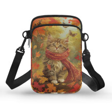 Unisex-Umhängetasche für Katzen – Messenger-Bag aus Polyester mit Reißverschluss und verstellbarem Riemen, ideal für Freizeit und Reisen