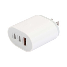 Hvit 65W USB C-ladeblokk med Pd- og Qc-støtte for rask lading av elektronikk