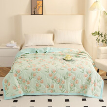 59.0639.37 inch Comforter, Cotton Cooling Comforter, Machine Washable Breathable Air Conditioning Quilt, Summer Tulips Printed Quilt Size