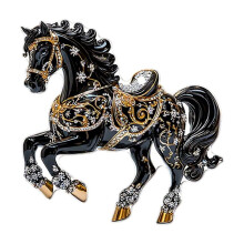Horse Christmas Ornament, 3.14Inch Acrylic 2D Plane Christmas Hanging Ornaments, Suitable for Porch, Wall, Front Entry, Christmas Tree Decor, Black