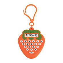 Mini Pocket Calculator with Key Ring, Strawberry Design – Compatible with Home & Student Use