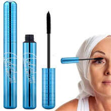 Waterproof, Hypoallergenic Mascara for Women 60+, Thin Lashes – Volumizing, Lengthening, Clump-Free, Natural Slim Silicone Brush, 7ml