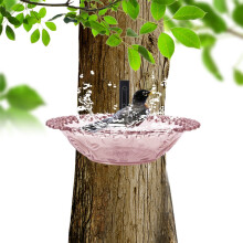Fontaine à oiseaux suspendue, abreuvoir solaire pour oiseaux, bol d'eau solaire pour jardin extérieur, 23,4 cm (9,2 pouces)