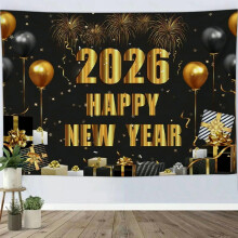 Black Gold New Year Tapestry 80x60in