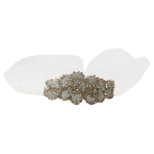 2St Lady Mesh Hoofdband Wit Lichtgewicht Met Decor 1