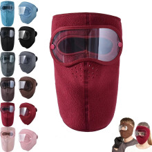 Sturmhaube aus Fleece für Damen und Herren – Warme, winddichte Winter-Gesichtsmaske mit Skibrille – Ideal zum Radfahren, Wandern und für