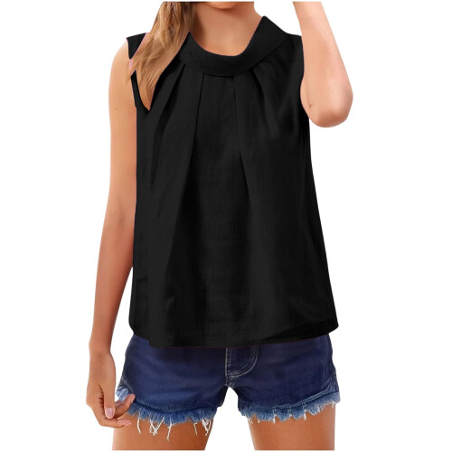 Moderigtig casual top til kvinder, sort M 1