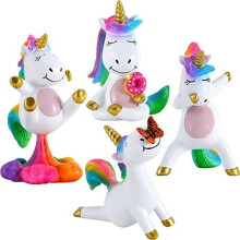 Miniatuur eenhoornbeeldjes set - Grappige mini-beeldjes set van 4 stuks - Eenhoorn sprookjes tuinaccessoires$$Tuin & Terras