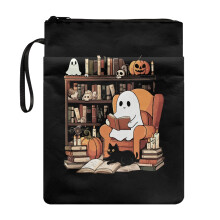 Funda protectora de poliéster para libros Ghost Reading Books para hombre, estuche para libros con diseño decorativo, reutilizable para la clase o