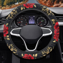 Red Flannel Steering Wheel Cover for Women 1 Pack