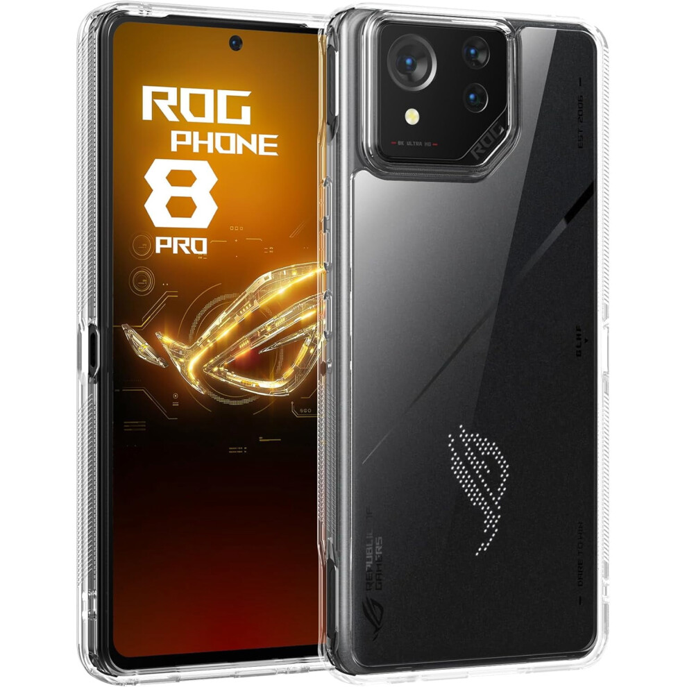 Crystal Clear Hard Back + Flexible Tpu Bumper Case For Asus Rog Phone 8 / Rog Phone 8 Pro - Transparent 9165521760138