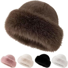 Faux Fur Bucket Hat – 2026 New Winter Warm Plush Mink Hat, Thick Fisherman Cap for Girls and Women, Fluffy and Furry Design
