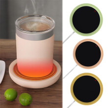 USB Cup Warmer 4.53 Inch Constant Temperature Coaster 131 (55C) Heating Pad for Beverages Office Desk Home Use Autumn Winter,Pink,1PC