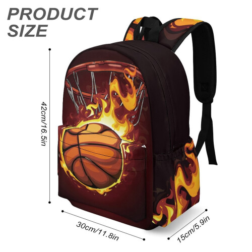 Mochila de Basquete de 17 Polegadas com Desenho Animado - Mochila de Basquete com Grande Capacidade para Uso Diário 2