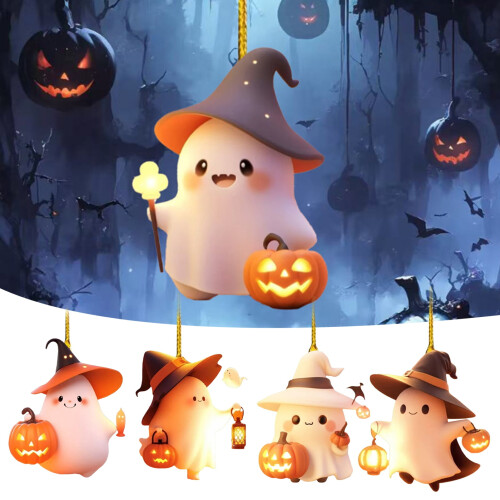 Μενταγιόν αυτοκινήτου για το Halloween, καπέλο μάγισσας, στολίδι αυτοκινήτου, 1