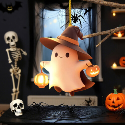 Μενταγιόν αυτοκινήτου για το Halloween, καπέλο μάγισσας, στολίδι αυτοκινήτου, 2