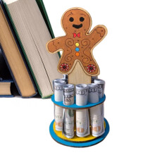 Christmas Money Holders Gingerbread Man Cash Holders Wooden Ornament Decorative Christmas Decor Money Holder for Bedside Table relaxing