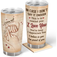 Stainless Steel 20oz Tumbler – Romantic Gift for Wife, Compatible with Valentine's, Xmas, Anniversary, Birthday