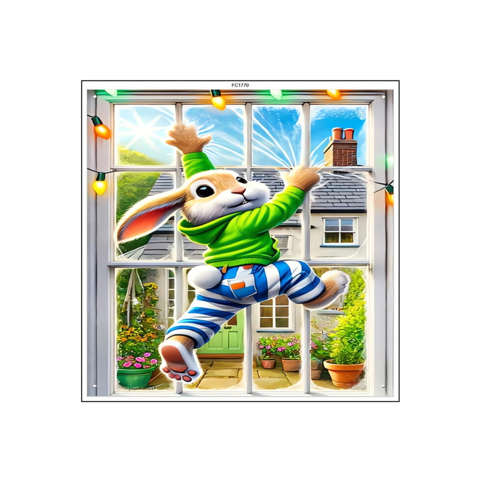 Easter Bunny Egg Window Stickers Reusable 12 Pcs 900223328151