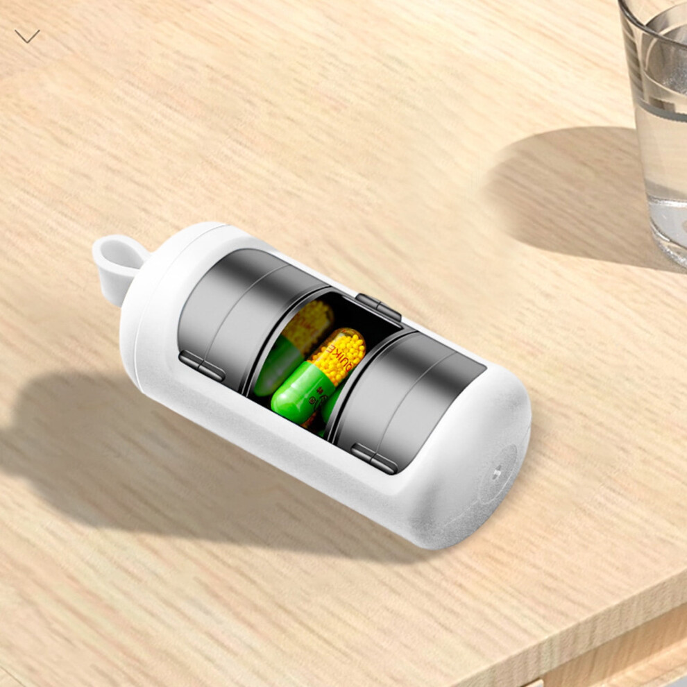 Portable 3-Compartment Pill Organizer Box â Slide Cover, Sealed, Food-Grade & Lightproof, for Daily Medication (Compatible with Standard Pills)