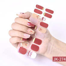 1 Cartela com 18 Adesivos de Unhas em Gel Semicurados com Glitter Vermelho para o Natal | Adesivos de Unhas em Gel