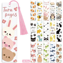 30pcs UV DTF Bookmarks Wraps – Cute Animal/Cartoon Transfer Stickers, Waterproof, for Acrylic/Plastic/Metal DIY Blank Bookmarks (No Blank Bookmarks