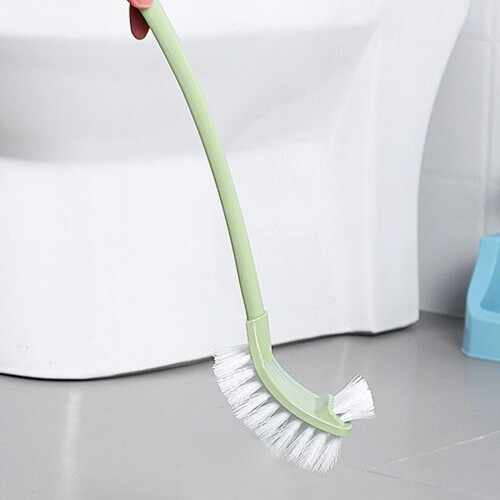 Spazzola per WC con manico lungo e doppia testina per lavandino e
