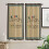 Laundry Room Curtains Brown Border Semi-Sheer 2-Pack 42x63 1