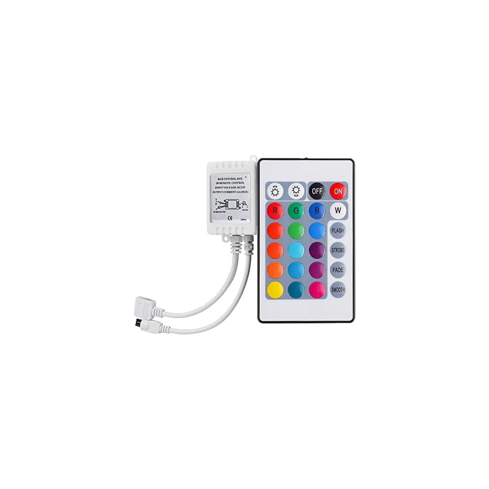Dc 12V 24-Key Led Strip Ir Remote Controller With Controller Box For 3528 5050 Smd Rgb Led Strip S Light 9170372257454