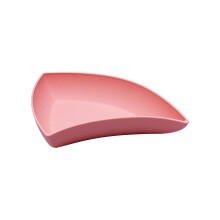 Bent Shape Pink Plastic Plates, 7.1x7.5", Dishwasher & Microwave Safe, Reusable, Lightweight — Compatible with Kitchen & Camping