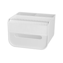 Organizér na vreckovky s výklopným vrchom - priehľadný plastový stolový úložný box s rozmermi 7x6,1 palca s protišmykovou základňou do