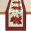 Caminho de mesa natalino xadrez vermelho búfalo 13x72 polegadas 1