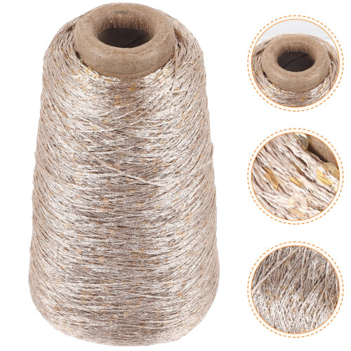 Fio de algodão metálico dourado ETEREAUTY, ideal para cachecóis e gorros, 2 unidades. 2